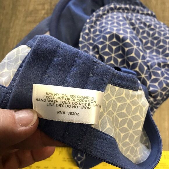 Avenue Body Womens Underwire Bra Blue Geometric Pattern Size 38C - Picture 8 of 9